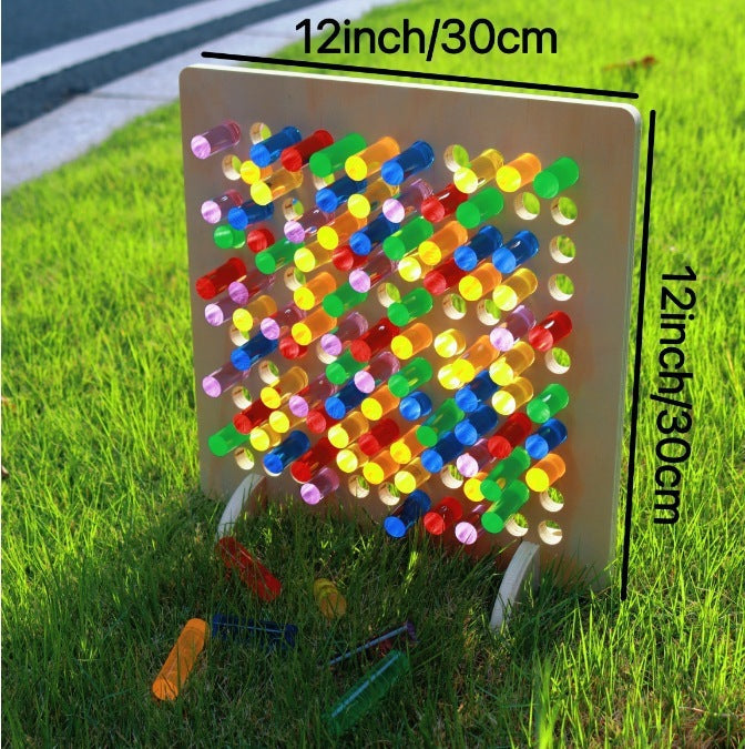 Montessori Early Childhood Education Rainbow Wire-wrap Board Pixel Art Educational Toys