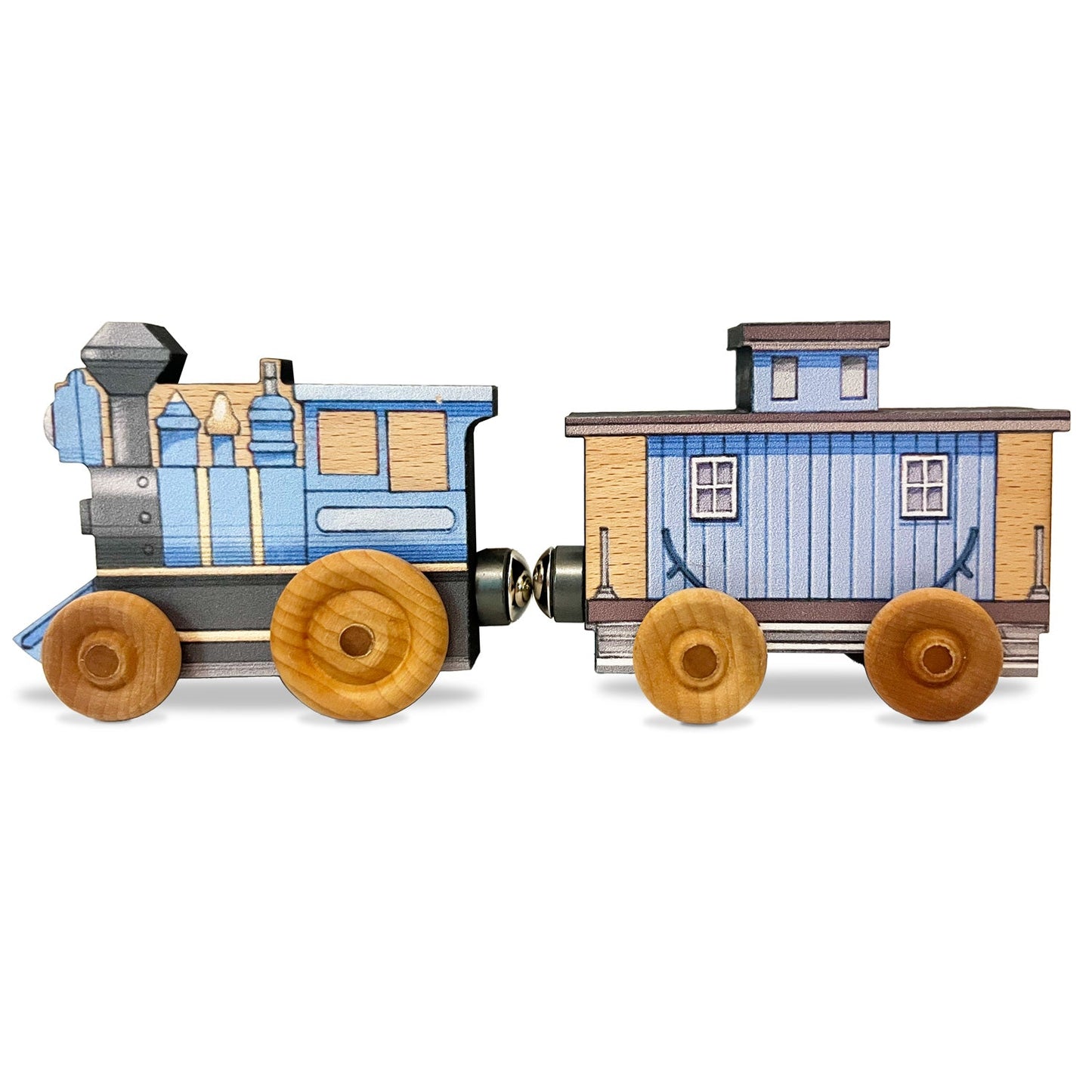 Magnetic Personalized Letter Train with Organic Cotton Bag