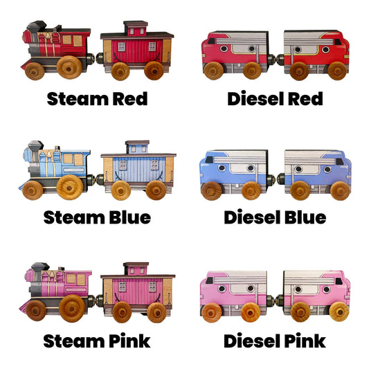 Magnetic Personalized Letter Train with Organic Cotton Bag