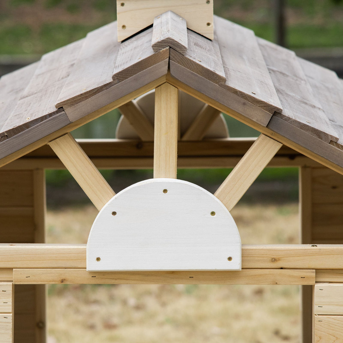 Wooden Outdoor Playhouse for Kids Garden Pretend Play and Adventure Cottage