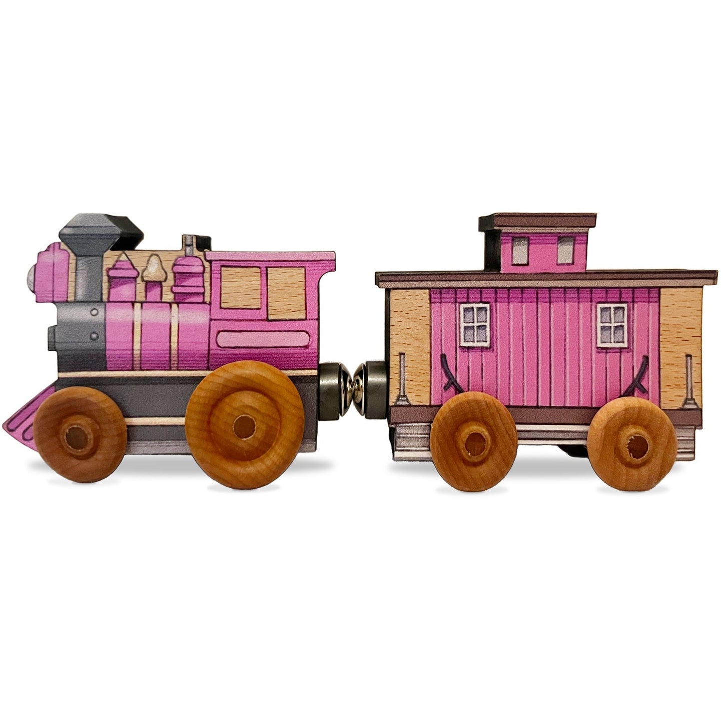 Magnetic Personalized Letter Train with Organic Cotton Bag