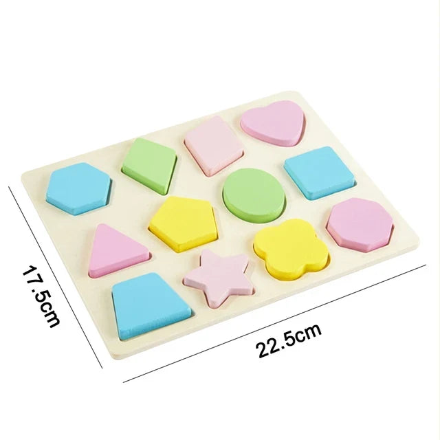 Hot Kids Montessori Wooden Toys – Macaron Blocks, Colorful Graphic Rattle, Educational Music Toy for Babies
