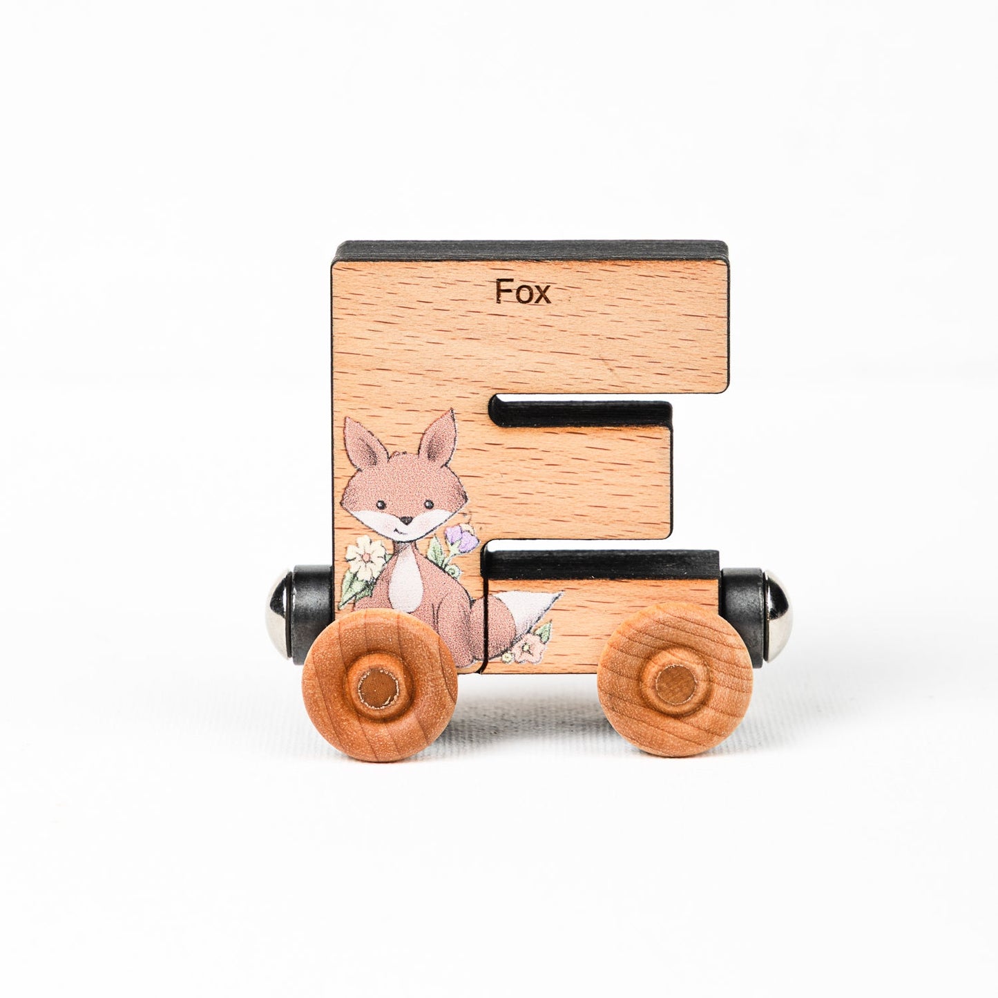 Magnetic Personalized Letter Train with Organic Cotton Bag
