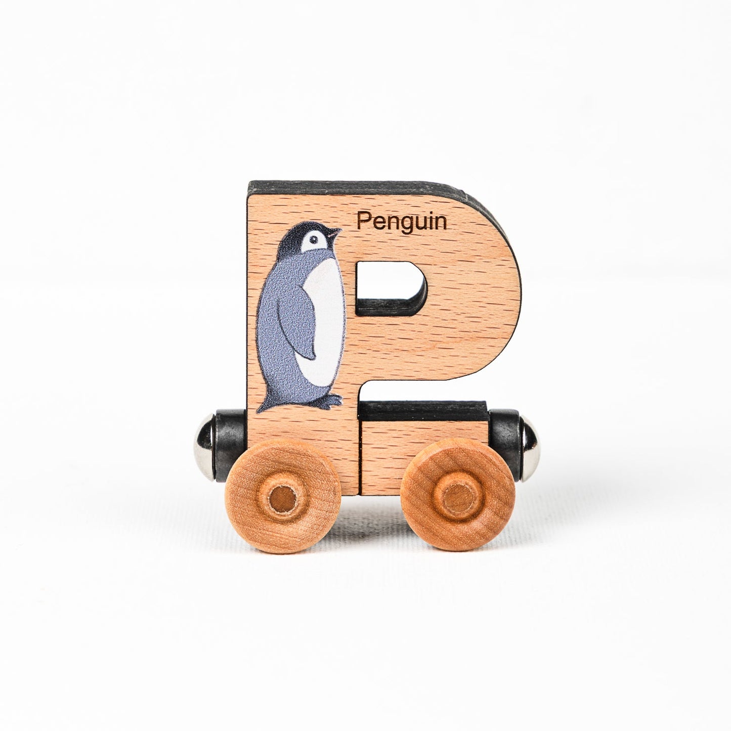 Magnetic Personalized Letter Train with Organic Cotton Bag