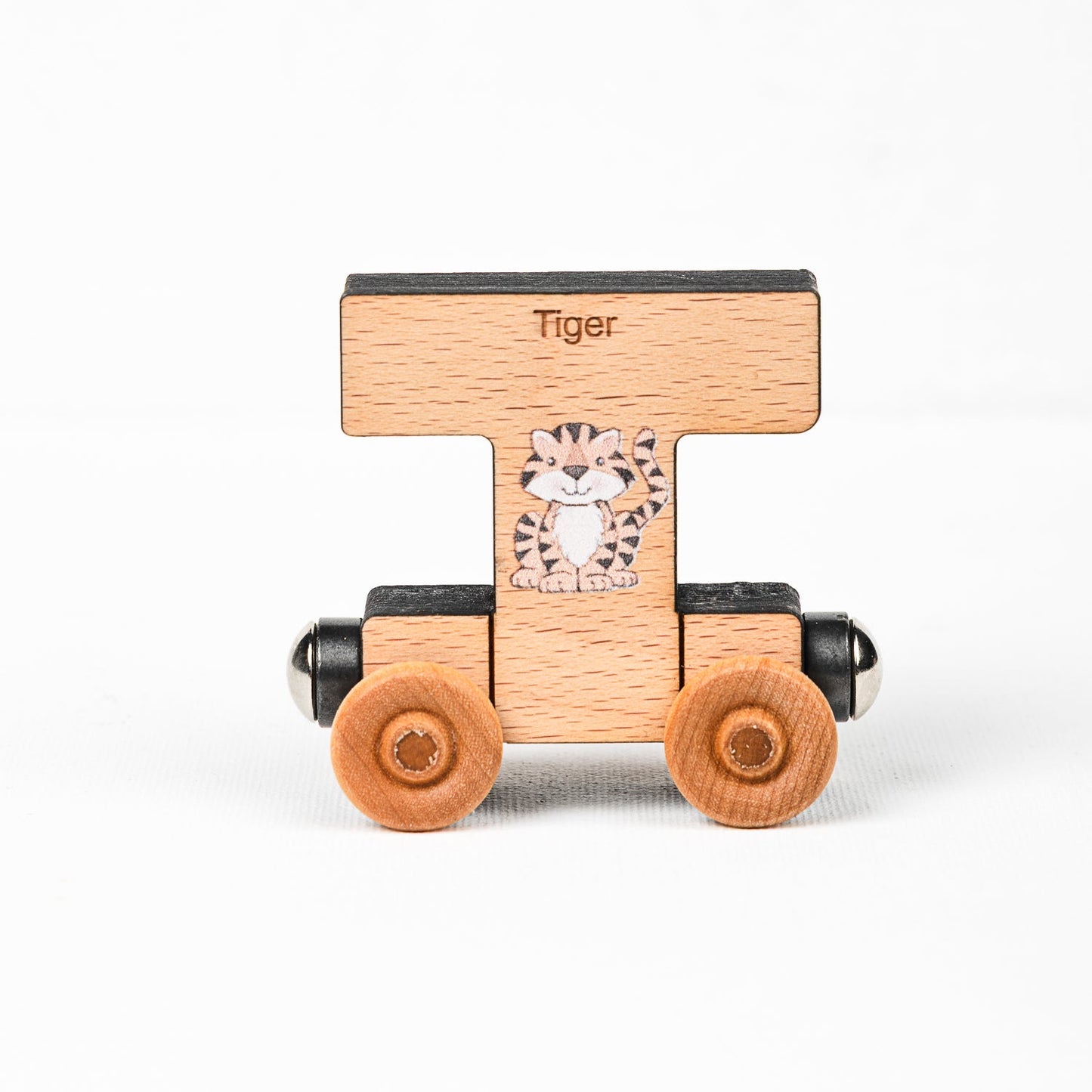 Magnetic Personalized Letter Train with Organic Cotton Bag
