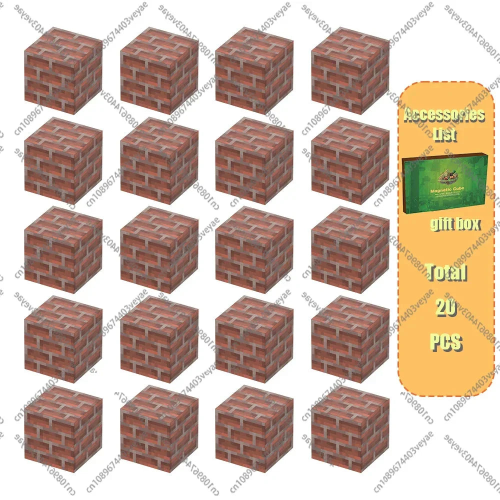 Magnetic Building Blocks Mine World Magnet Cube Set for Boy Girl Kid Age 3+ DIY Model Children Stem STEM Sensory Toy Gift