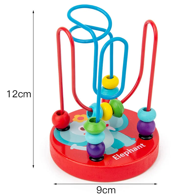 Hot Kids Montessori Wooden Toys – Macaron Blocks, Colorful Graphic Rattle, Educational Music Toy for Babies
