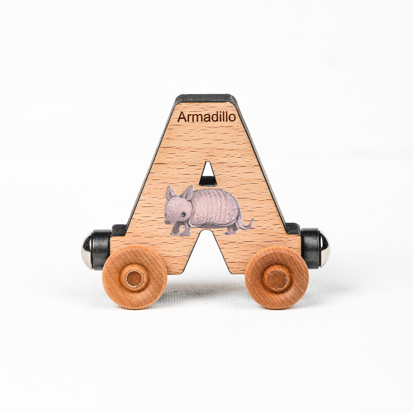 Magnetic Personalized Letter Train with Organic Cotton Bag