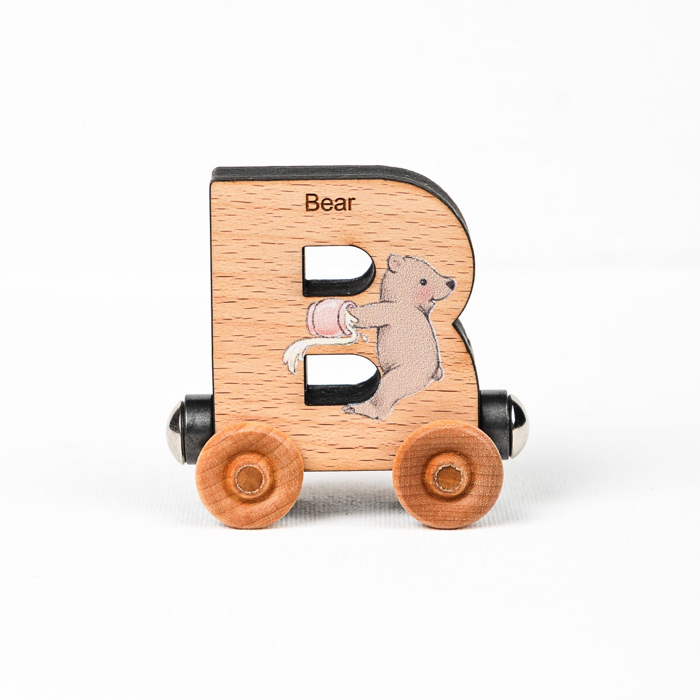 Magnetic Personalized Letter Train with Organic Cotton Bag