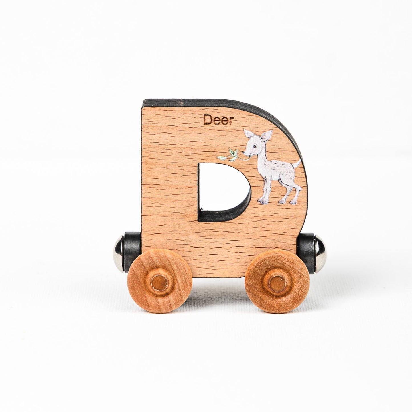 Magnetic Personalized Letter Train with Organic Cotton Bag