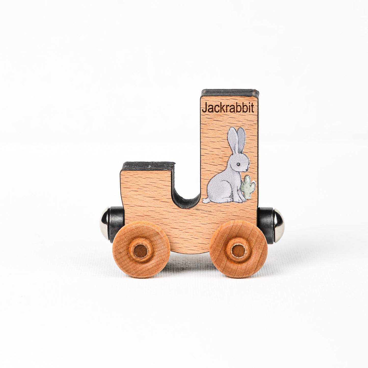 Magnetic Personalized Letter Train with Organic Cotton Bag