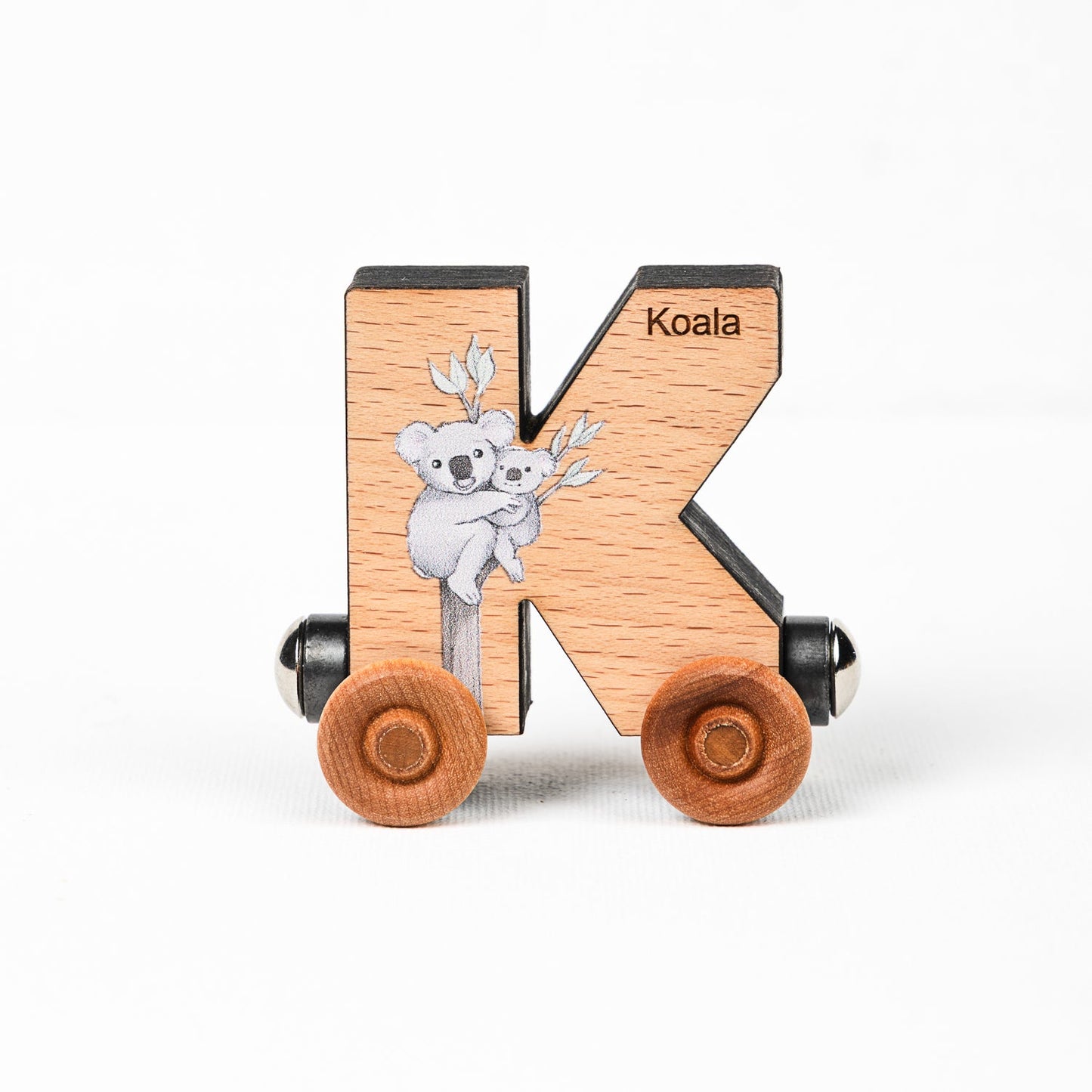 Magnetic Personalized Letter Train with Organic Cotton Bag
