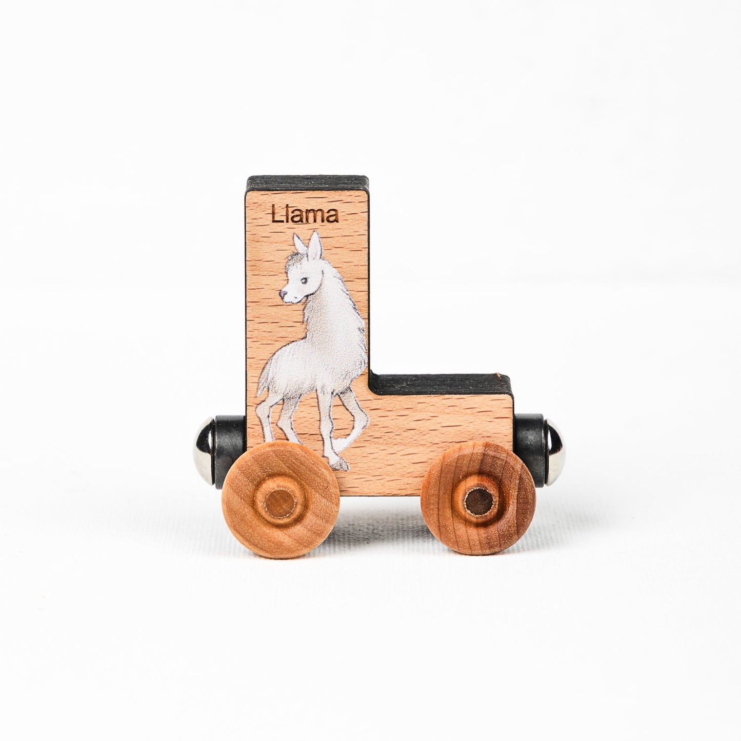 Magnetic Personalized Letter Train with Organic Cotton Bag