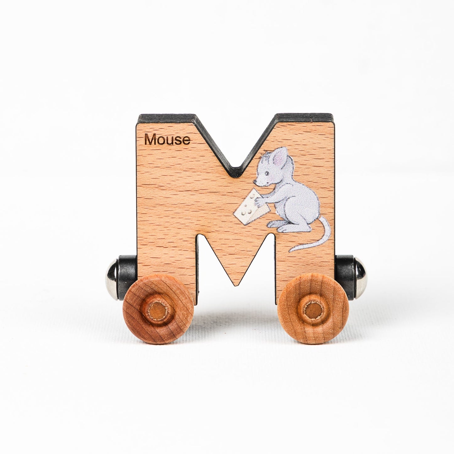 Magnetic Personalized Letter Train with Organic Cotton Bag