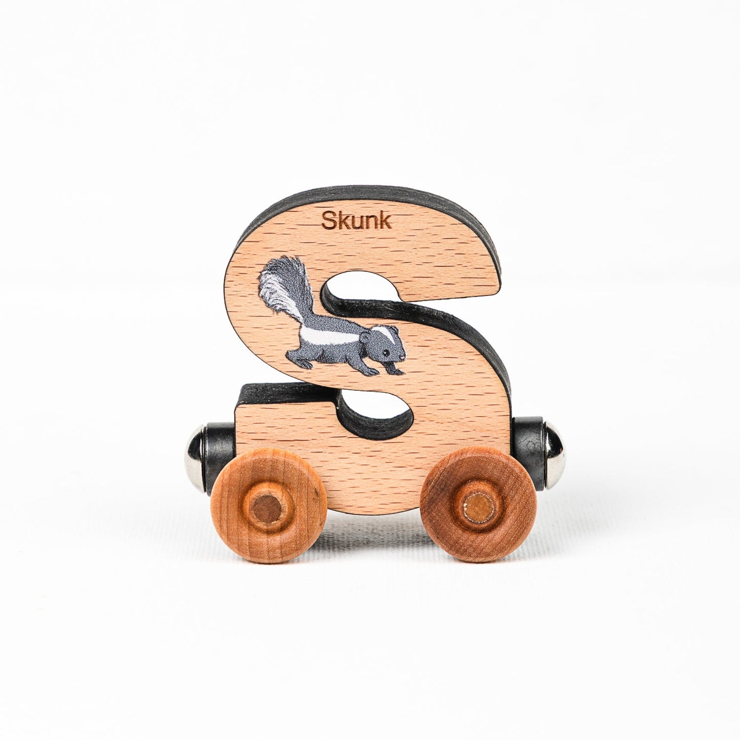 Magnetic Personalized Letter Train with Organic Cotton Bag