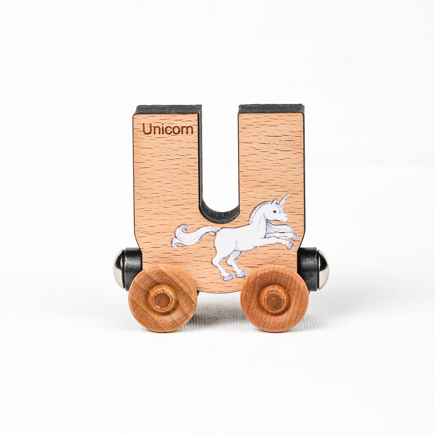Magnetic Personalized Letter Train with Organic Cotton Bag