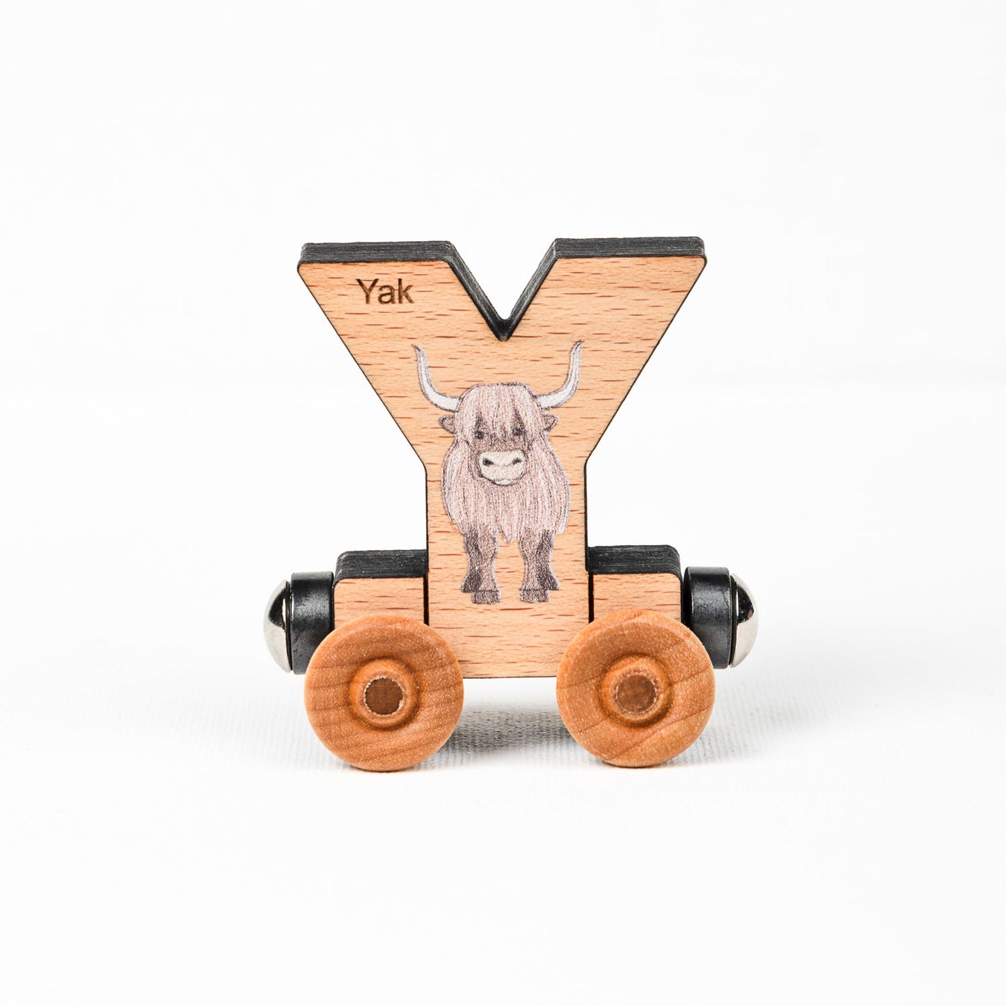 Magnetic Personalized Letter Train with Organic Cotton Bag