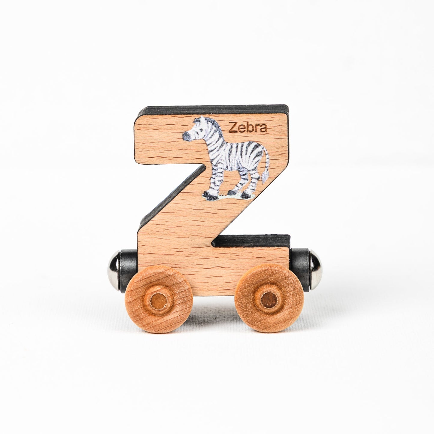 Magnetic Personalized Letter Train with Organic Cotton Bag